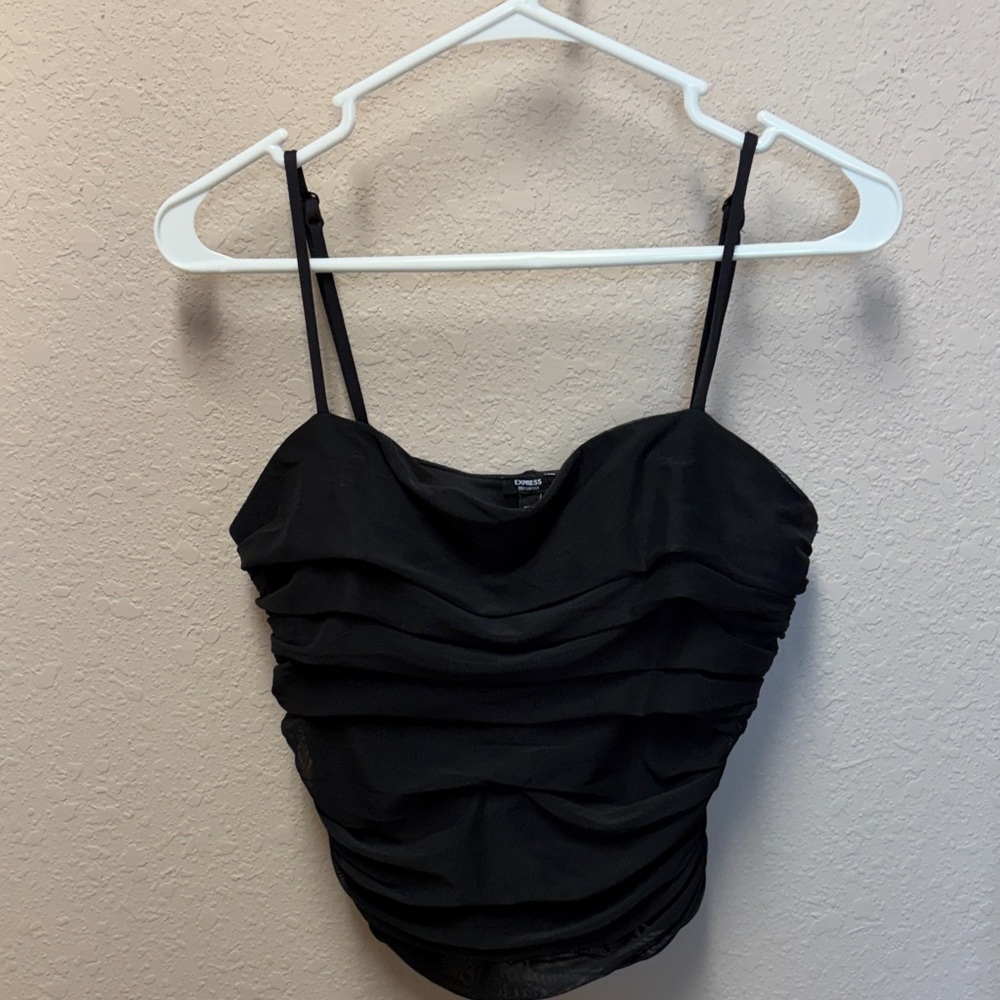 Express Black Layered Cropped Camisole
